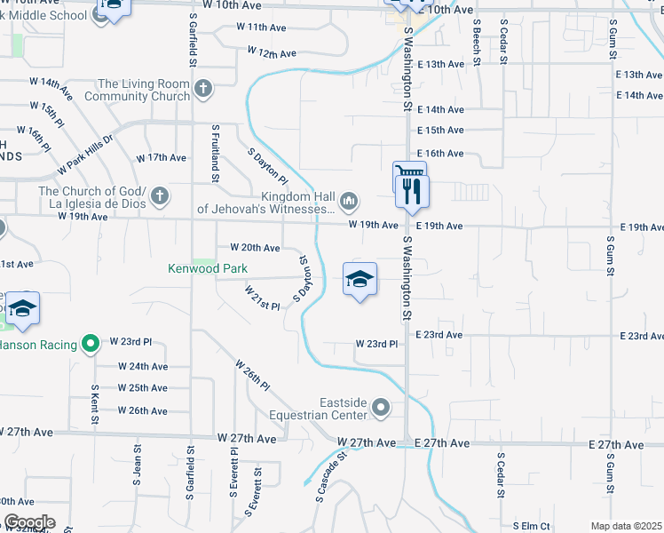 map of restaurants, bars, coffee shops, grocery stores, and more near 226 West 21st Avenue in Kennewick