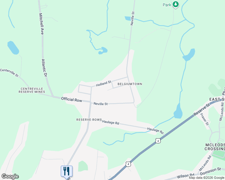 map of restaurants, bars, coffee shops, grocery stores, and more near 75 Belgium Street in Reserve Mines
