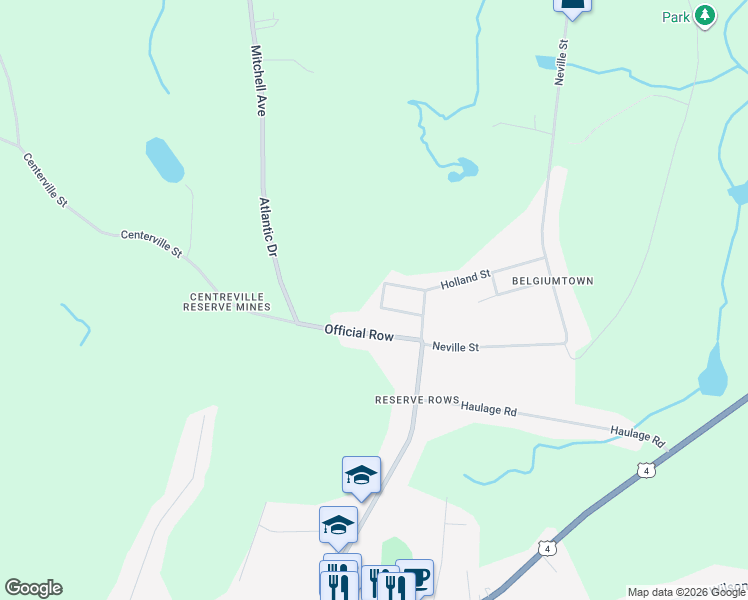 map of restaurants, bars, coffee shops, grocery stores, and more near 18 Poland Street in Reserve Mines