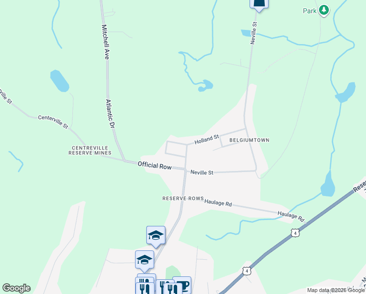 map of restaurants, bars, coffee shops, grocery stores, and more near 35 Centre Street in Reserve Mines