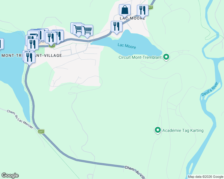 map of restaurants, bars, coffee shops, grocery stores, and more near 300 Rue du Mont Plaisant in Mont-Tremblant