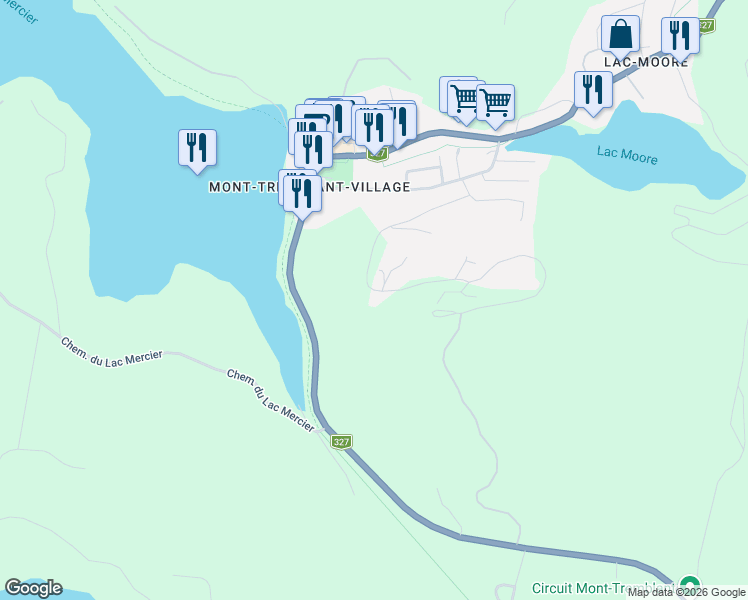 map of restaurants, bars, coffee shops, grocery stores, and more near 165 Rue du Mont Plaisant in Mont-Tremblant