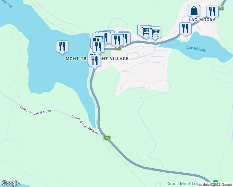 map of restaurants, bars, coffee shops, grocery stores, and more near 165 Rue du Mont Plaisant in Mont-Tremblant