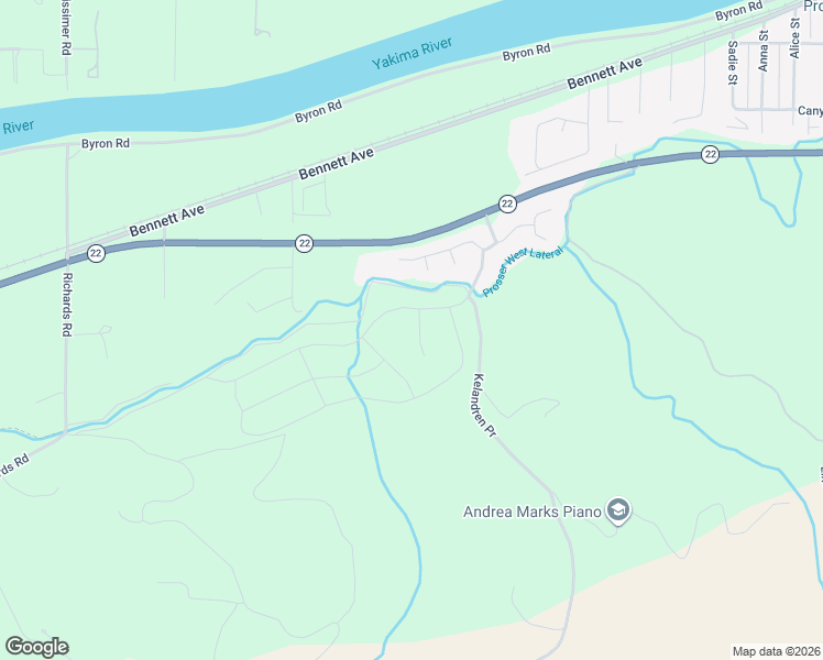 map of restaurants, bars, coffee shops, grocery stores, and more near 1409 Southwest Kelandren Drive in Prosser