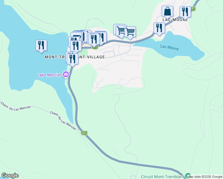 map of restaurants, bars, coffee shops, grocery stores, and more near 175 Rue du Mont Plaisant in Mont-Tremblant