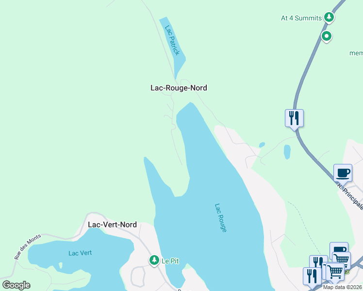 map of restaurants, bars, coffee shops, grocery stores, and more near 403 2e Rue du Lac-Rouge Nord in Saint-Alphonse-Rodriguez