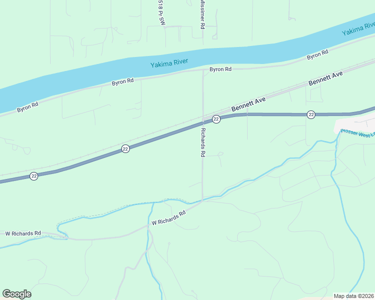 map of restaurants, bars, coffee shops, grocery stores, and more near 150022 West Richards Road in Prosser