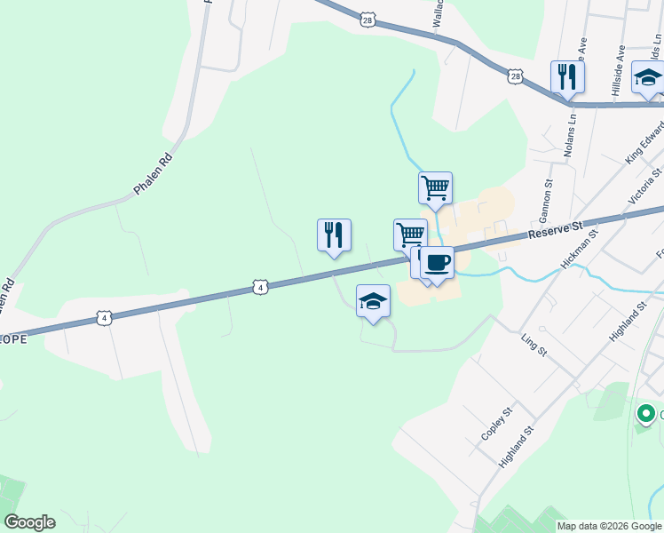 map of restaurants, bars, coffee shops, grocery stores, and more near 200 Reserve Street in Glace Bay