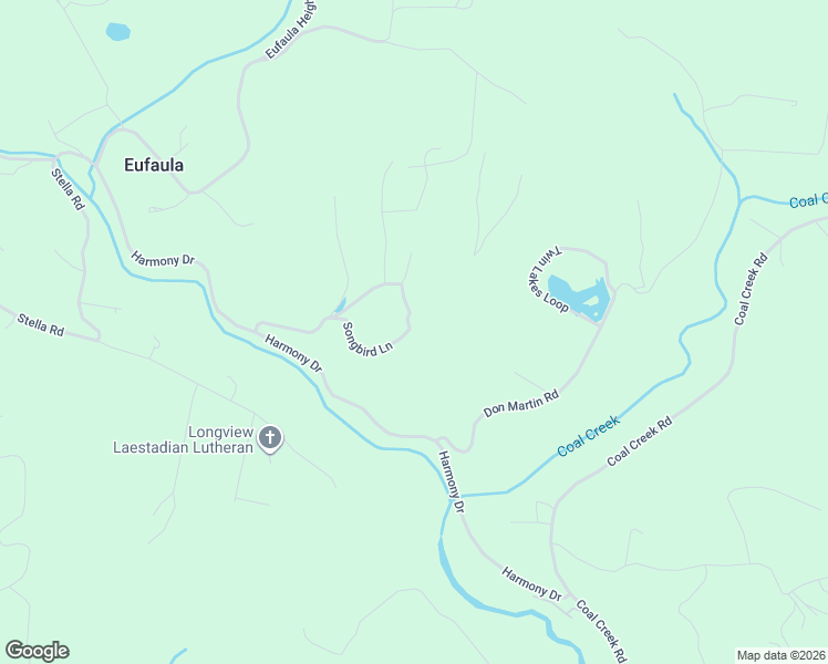 map of restaurants, bars, coffee shops, grocery stores, and more near 224 Songbird Lane in Longview