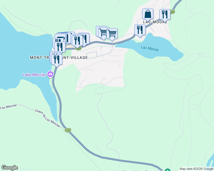 map of restaurants, bars, coffee shops, grocery stores, and more near 205 Rue du Mont Plaisant in Mont-Tremblant