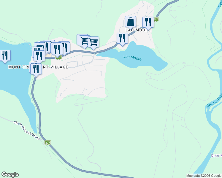 map of restaurants, bars, coffee shops, grocery stores, and more near 250 Rue du Mont Plaisant in Mont-Tremblant
