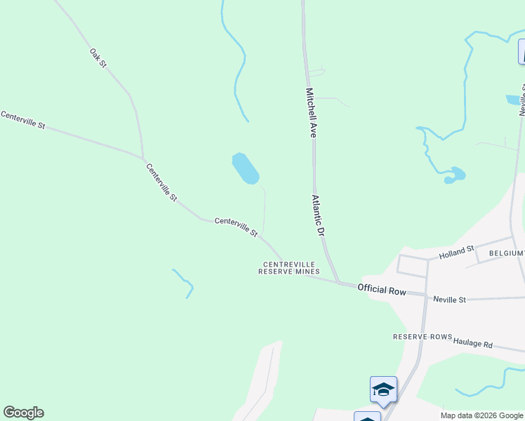 map of restaurants, bars, coffee shops, grocery stores, and more near Centerville Street in Reserve Mines
