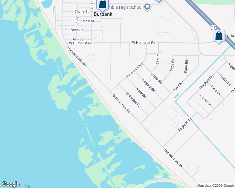 map of restaurants, bars, coffee shops, grocery stores, and more near 473 Hanson Loop in Burbank