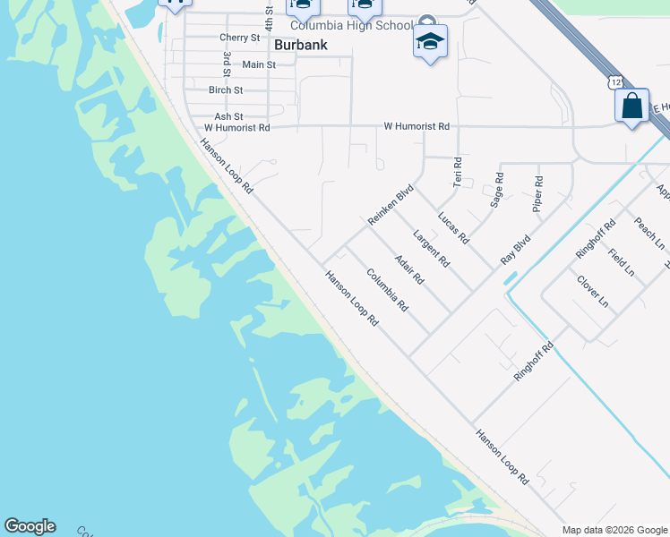 map of restaurants, bars, coffee shops, grocery stores, and more near 473 Hanson Loop in Burbank