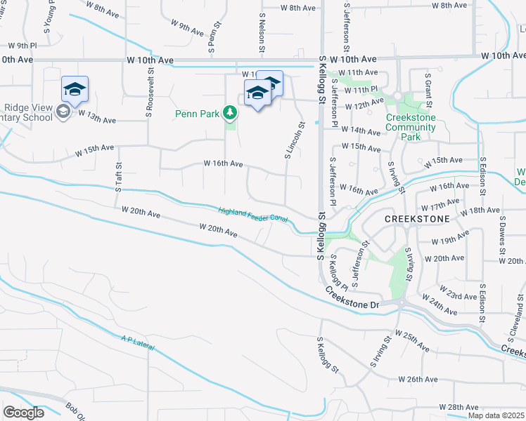 map of restaurants, bars, coffee shops, grocery stores, and more near 6013 West 17th Avenue in Kennewick