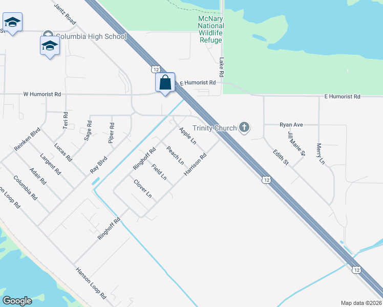 map of restaurants, bars, coffee shops, grocery stores, and more near 268 Apple Lane in Burbank
