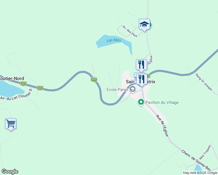 map of restaurants, bars, coffee shops, grocery stores, and more near Chemin Martin-Prévost in Lanaudière