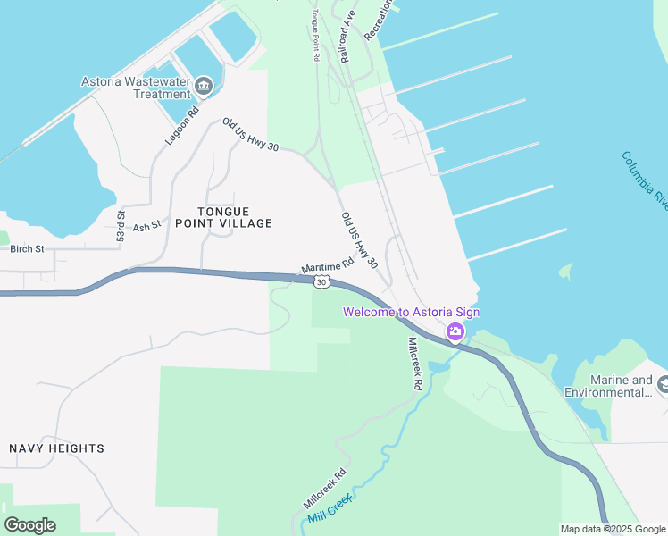 map of restaurants, bars, coffee shops, grocery stores, and more near 37573 Old US Highway 30 in Astoria