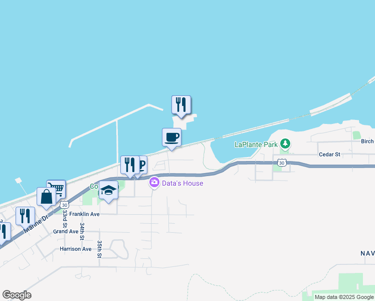 map of restaurants, bars, coffee shops, grocery stores, and more near 4050 Abbey Lane in Astoria