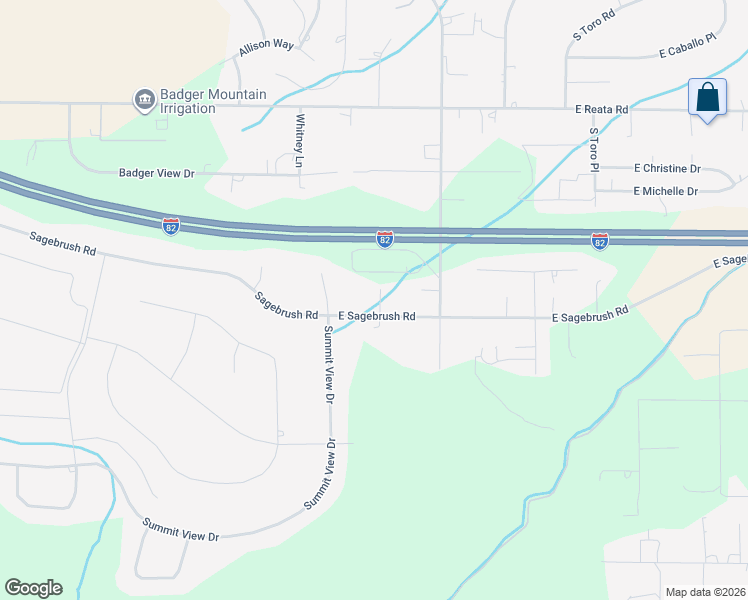 map of restaurants, bars, coffee shops, grocery stores, and more near 92104 East Sagebrush Road in Kennewick