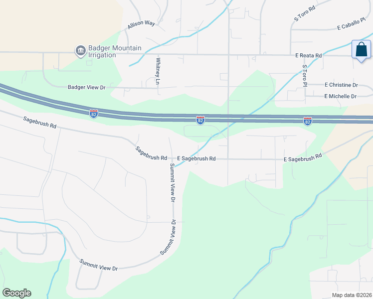 map of restaurants, bars, coffee shops, grocery stores, and more near 92104 East Sagebrush Road in Kennewick