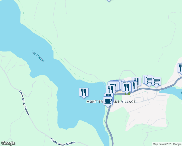 map of restaurants, bars, coffee shops, grocery stores, and more near 163 Chemin Plouffe in Mont-Tremblant