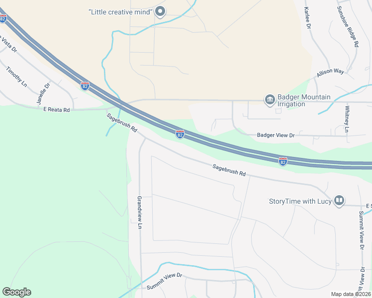 map of restaurants, bars, coffee shops, grocery stores, and more near 83302 Sagebrush Road in Kennewick