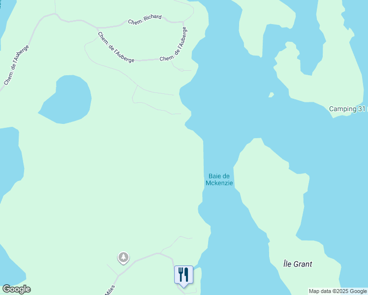 map of restaurants, bars, coffee shops, grocery stores, and more near Chemin du Lac Charron in Bouchette