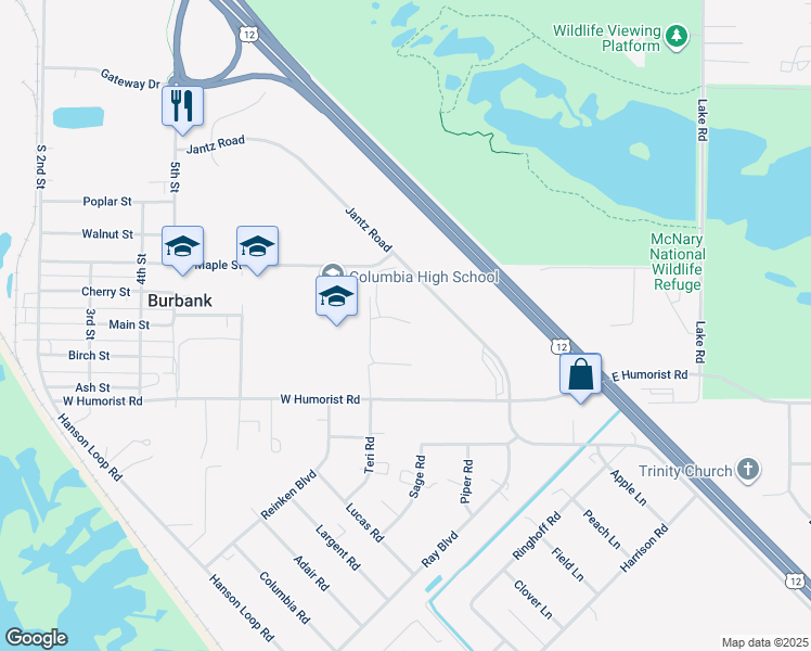 map of restaurants, bars, coffee shops, grocery stores, and more near 787 Maple Street in Burbank
