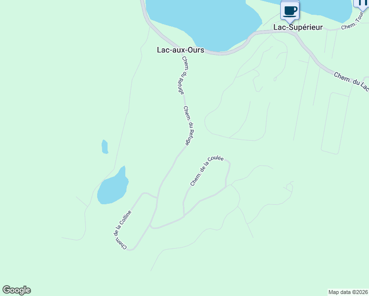 map of restaurants, bars, coffee shops, grocery stores, and more near Chemin du Refuge in Les Laurentides