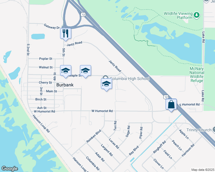 map of restaurants, bars, coffee shops, grocery stores, and more near 787 Maple Street in Burbank