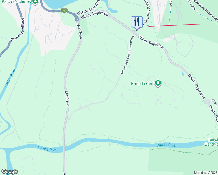 map of restaurants, bars, coffee shops, grocery stores, and more near Allée de Verbier in Mont-Tremblant