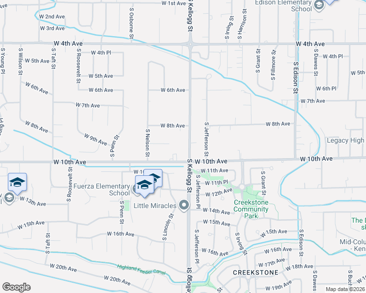 map of restaurants, bars, coffee shops, grocery stores, and more near 902 South Kellogg Street in Kennewick