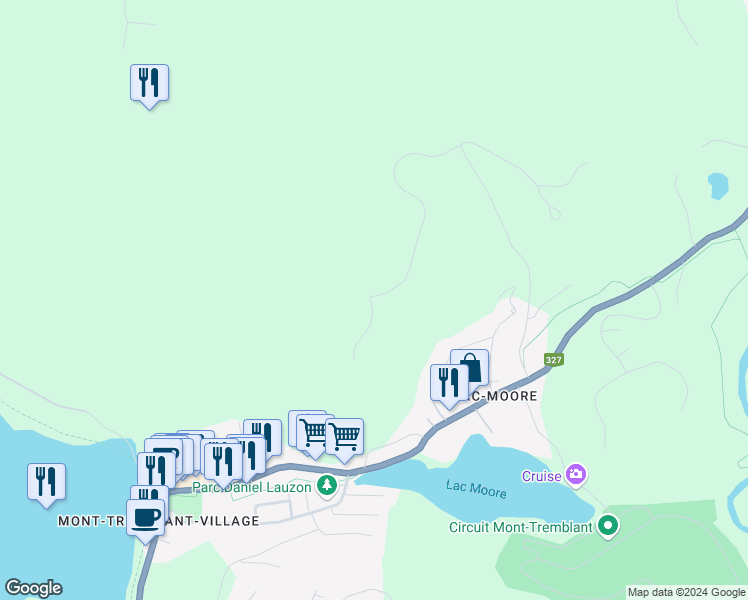 map of restaurants, bars, coffee shops, grocery stores, and more near Chemin des Entailles in Mont-Tremblant