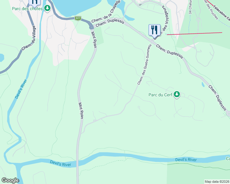 map of restaurants, bars, coffee shops, grocery stores, and more near 3005 Allée du Valais in Mont-Tremblant
