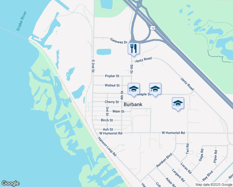map of restaurants, bars, coffee shops, grocery stores, and more near 977 Maple Street in Burbank