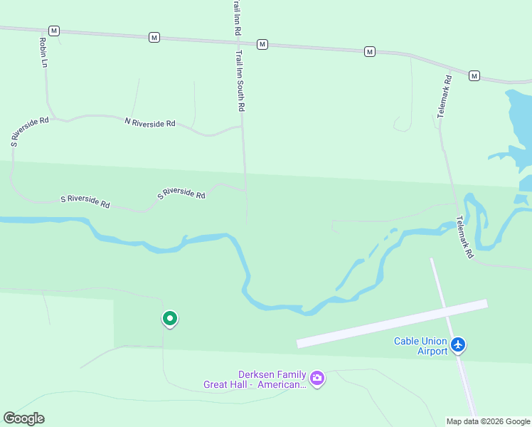 map of restaurants, bars, coffee shops, grocery stores, and more near 43070 Trail Inn South Road in Cable