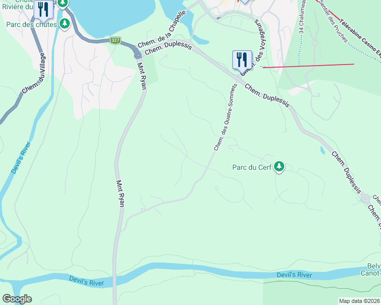 map of restaurants, bars, coffee shops, grocery stores, and more near 2000 Allée du Val-de-Bagnes in Mont-Tremblant