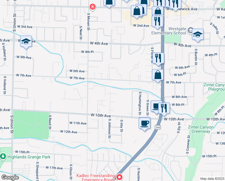 map of restaurants, bars, coffee shops, grocery stores, and more near 3296 West 9th Avenue in Kennewick