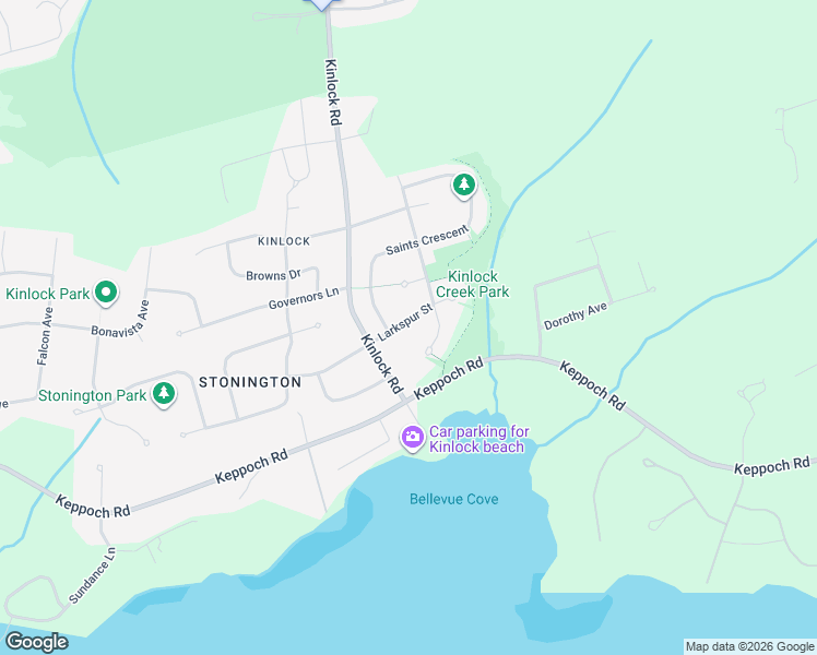 map of restaurants, bars, coffee shops, grocery stores, and more near 10 Larkspur Street in Stratford