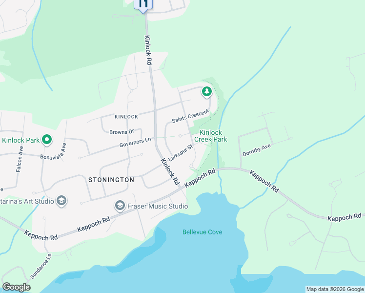 map of restaurants, bars, coffee shops, grocery stores, and more near 10 Larkspur Street in Stratford