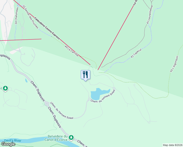 map of restaurants, bars, coffee shops, grocery stores, and more near 1520 Chemin du Versant Soleil in Mont-Tremblant