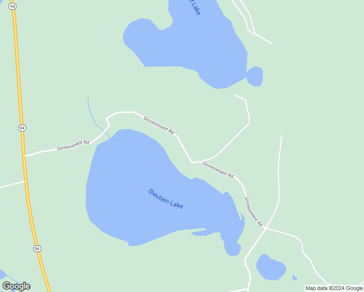 map of restaurants, bars, coffee shops, grocery stores, and more near Government Road in Schoolcraft County