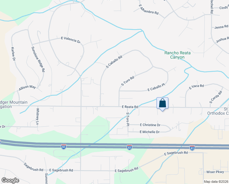 map of restaurants, bars, coffee shops, grocery stores, and more near 5904 South Toro Road in Kennewick
