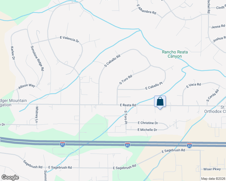 map of restaurants, bars, coffee shops, grocery stores, and more near 5904 S Toro Rd in Kennewick