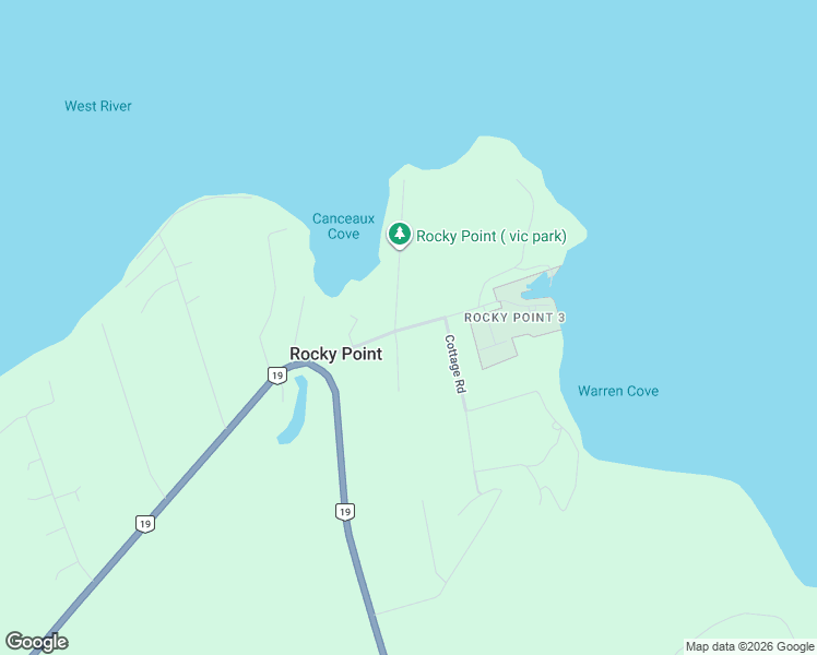 map of restaurants, bars, coffee shops, grocery stores, and more near 74 Rocky Point Road in Rocky Point