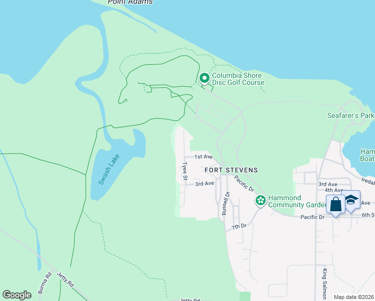 map of restaurants, bars, coffee shops, grocery stores, and more near 1885 1st Avenue in Warrenton