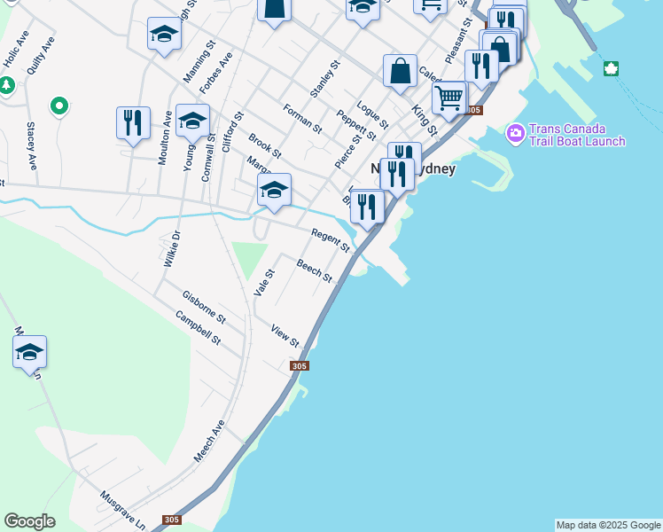 map of restaurants, bars, coffee shops, grocery stores, and more near 15 Park Street in Sydney