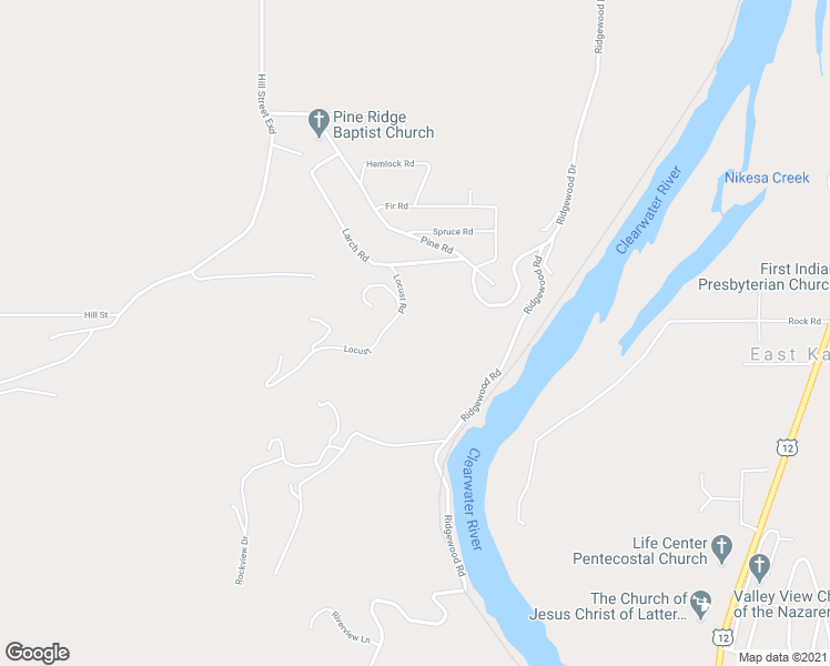 map of restaurants, bars, coffee shops, grocery stores, and more near 307 Locust Road in Kamiah