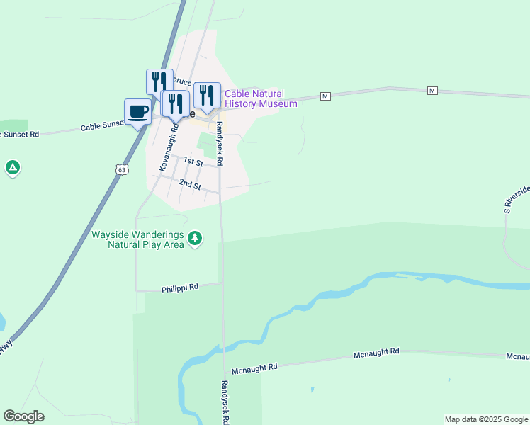 map of restaurants, bars, coffee shops, grocery stores, and more near 13610 Treeline Road in Cable